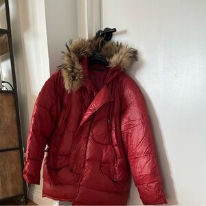 Theory Men’s Cherry Puffer Jacket with Faux Fur Trim